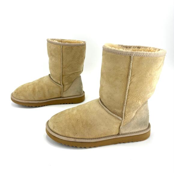 UGG Australia Classic Short Winter Boot Sz 8 Leather Wool Cold Weather Mid-Calf - Picture 5 of 9